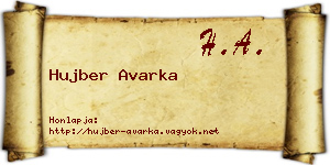 Hujber Avarka névjegykártya